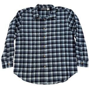 Carolina Blues Plaid Flannel Shirt Large Blue Relaxed Vintage Workwear‎